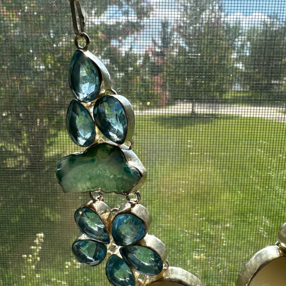 Gorgeous Sterling Silver custom made blue topaz necklace - Picture 13 of 14